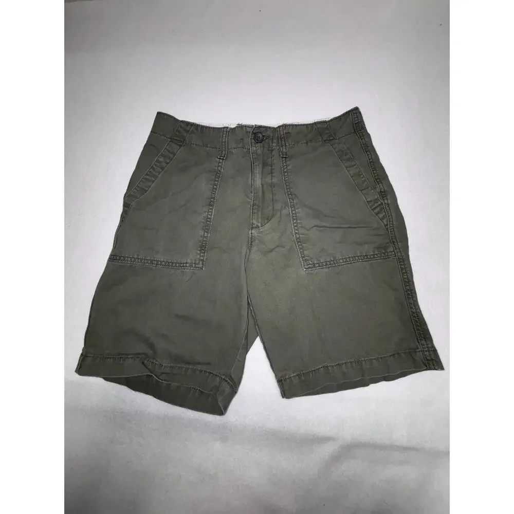 Old Navy Shorts Women’s Green Size 31 Lived-In Straight Utility Cotton